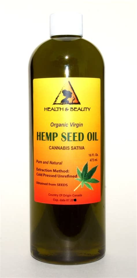 16 Oz Hemp Seed Oil Unrefined Organic Carrier Cold Pressed