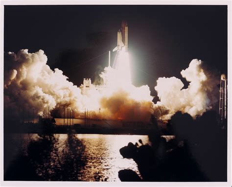 Space Shuttle Atlantis Night Launch From Pad 39a November 1991