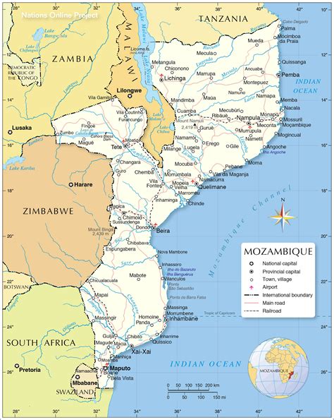 Political Map Of Mozambique Nations Online Project