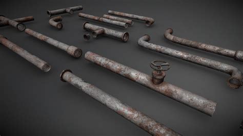Old Rusted Modular Pipes Download Free 3d Model By Sousinho 2c043c1