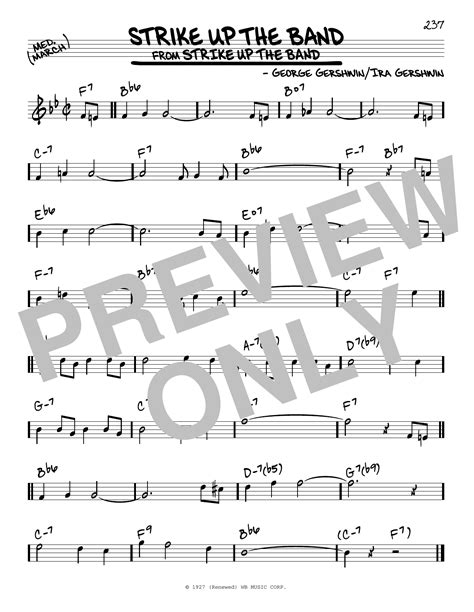 George Gershwin Strike Up The Band Sheet Music Notes Chords