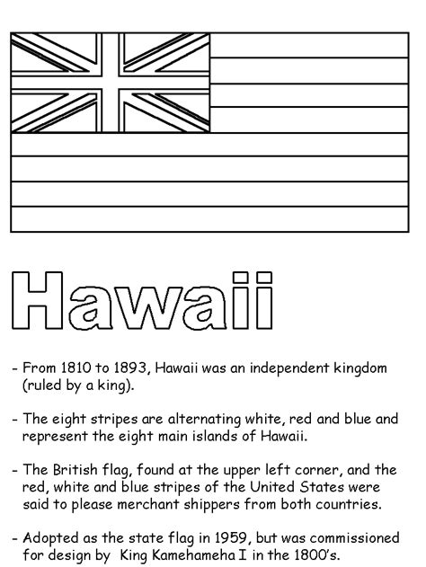 Hawaii State Flag Coloring Page Coloring Home
