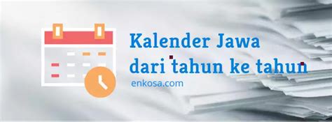 Kalender Jawa Online Lengkap Masehi Dan Jawa