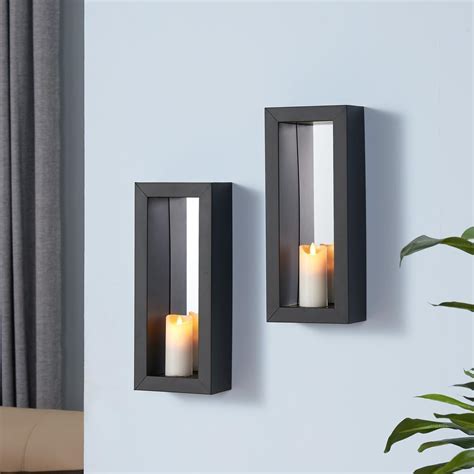 ( 4.2 ) out of 5 stars 12 ratings , based on 12 reviews current price $29.87 $ 29. DANYA B Black Metal Frame Pillar Wall Candle Sconces with ...