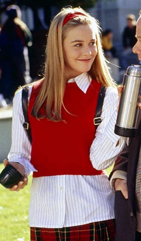 cher horowitz wearing a red sleeveless jumper in clueless clueless fashion clueless outfits