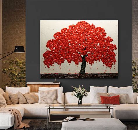 Red Oak Heavy Textured Tree Painting 2021 Mixed Media Painting By