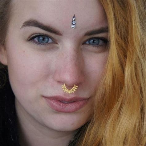 Fake Septum Ring Faux Septum Ring Fake Piercing Clip On Etsy Faux
