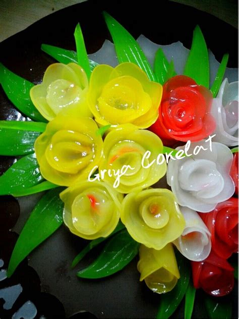 Pin By Lois Wijayanti On Jelly Art Pudding Jelly Cream Jelly Rose