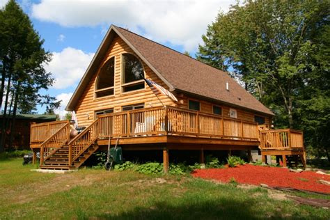 Log Chalet With Wrap Around Porch Kintner Modular Homes