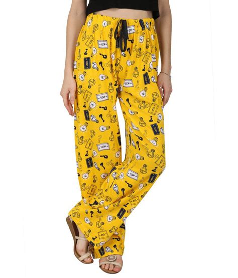 Buy Pajjama Party Yellow Cotton Pajamas Online At Best Prices In India