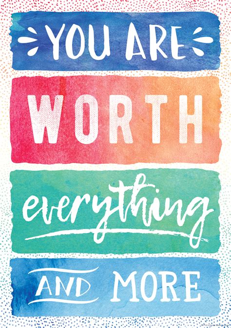You Are Worth Everything and More Positive Poster - TCR7560 | Teacher ...