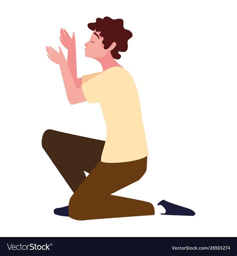 Man On His Knee Over White Background Royalty Free Vector