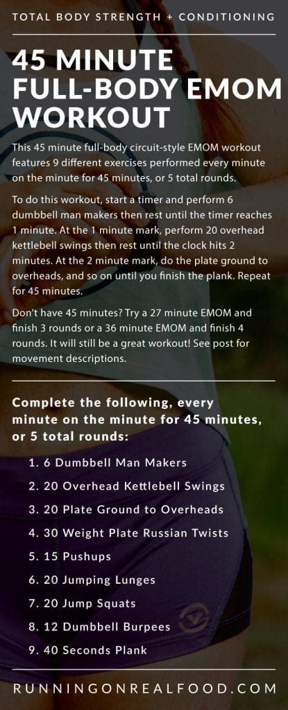 45 Minute Full Body Emom Workout Running On Real Food