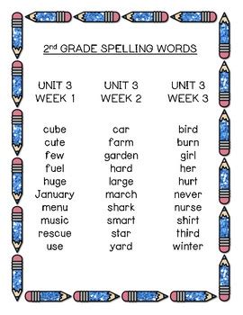3rd grade spelling words for grade 2. Benchmark Advance 2nd (Second) Grade Spelling Lists for ...