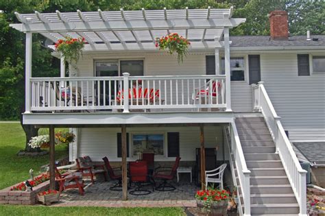 Vinyl Pergola On Second Story Deck Smucker Fencing