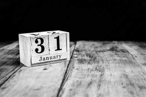 January 31st 31 January Thirty First Of January Calendar Month