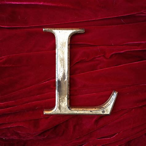 Gold Letter L Antiqued Luxe Industrial Gothic Love Letters Etsy