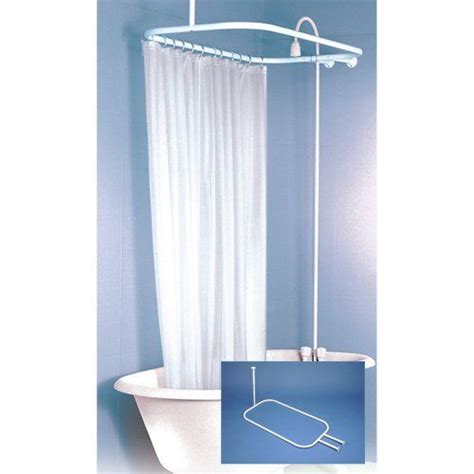 Where the shower rod is placed affects where the shower curtain liner falls in and around the tub. Hoop Shower Rod for ClawFoot Tub. Chip and rust resistant ...
