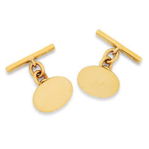 Eton Oval 9kt Gold Handmade Cufflinks Imp Jewellery