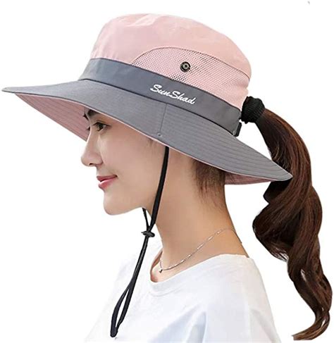 Kpwin Sun Hats For Women Womens Ponytail Bucket Hat Outdoor Uv