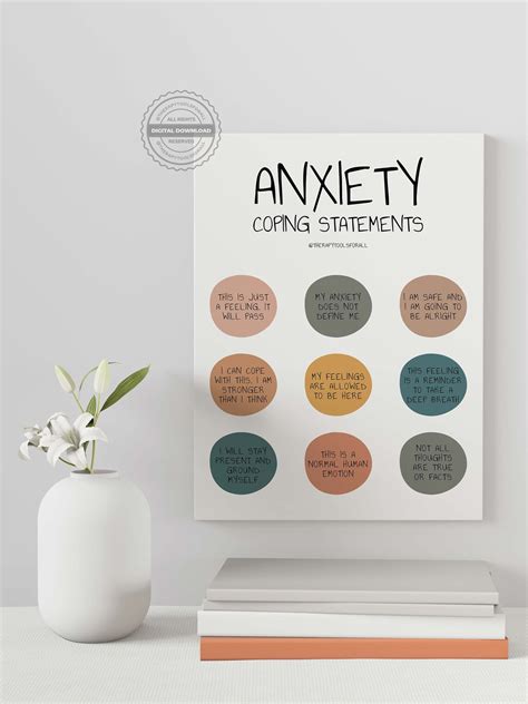 Anxiety Coping Statements Anxiety Help Management Mental Etsy