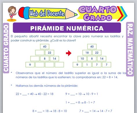 Pirámide Numérica Para Cuarto Grado De Primaria Web Del Docente