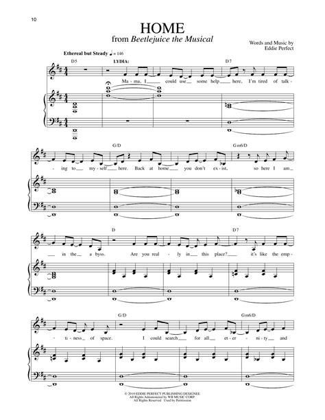 Eddie Perfect Home From Beetlejuice The Musical Sheet Music Pdf