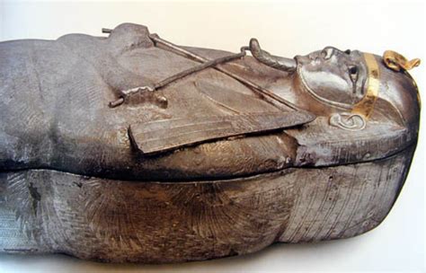 Silver Anthropoid Coffin Of Psusennes I Cairo Museum Professor Pierre