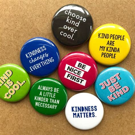 Mega Kindness Buttons Set Of 16 Be Kind Flair Pin Badge Etsy