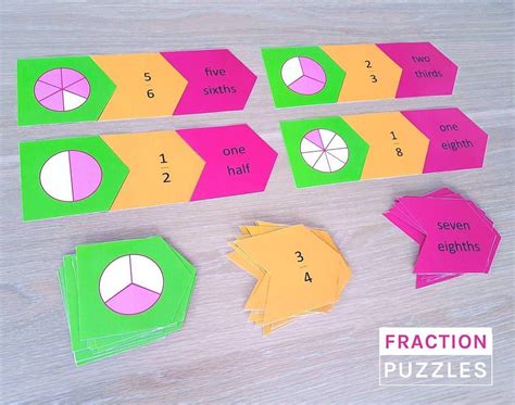 Fraction Puzzles Math Activity Math Activities Math Projects