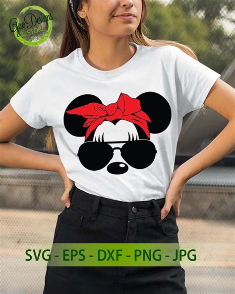 Minnie Mouse Head With Bow Svg File For Cricut Minnie Mouse Sunglesses