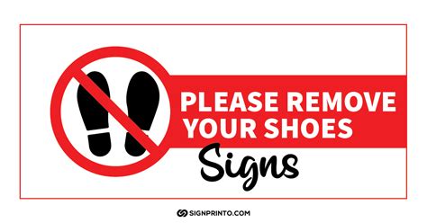 Classroom Signs Take Off Your Shoes Red Design Door Signs Sign