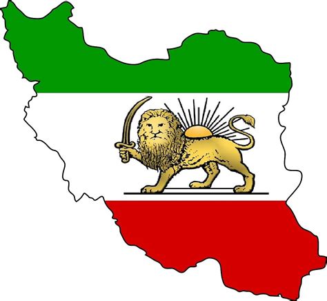Lion And Sun Flag Map Of Iran By Abbeyz71 Redbubble