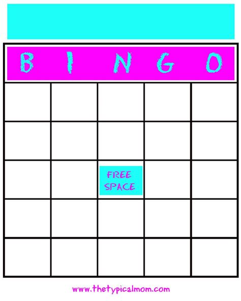 Printable Free Blank Bingo Cards Printable Bingo Cards