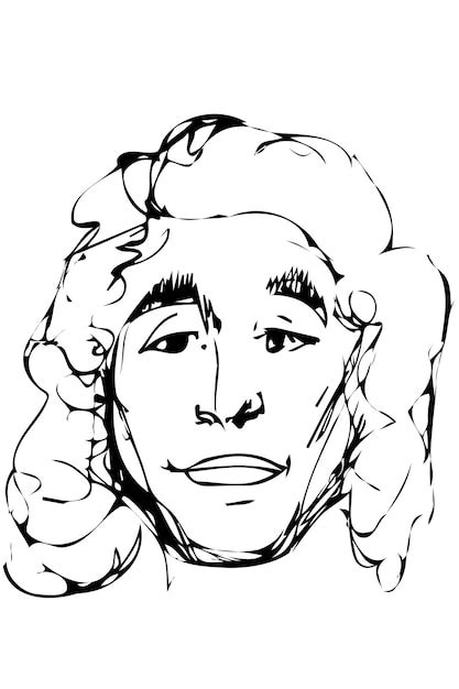 Premium Vector Vector Sketch Of A Handsome Young Man