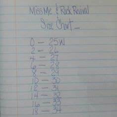 Rock Revival Jeans Size Chart In 2019 Clothing Size