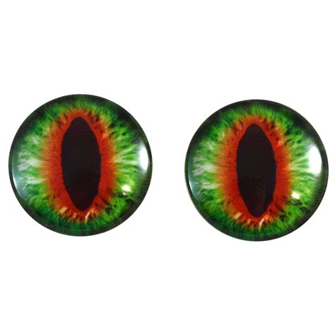 Green And Orange Dragon Glass Eyes Handmade Glass Eyes