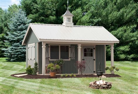 A car storage shed will be one of the largest sheds you can build. 10' x 16' Pool House | Peak Style Sheds ('A' Frame ...