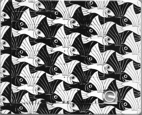 Art Escher Symmetry Flying Fish