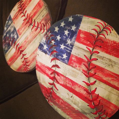 Rustic Hand Painted Wood Baseball By Theknottedpallet On Etsy Crafts