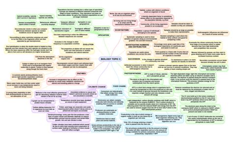 A Level Biology Topic Mind Map Teaching Resources