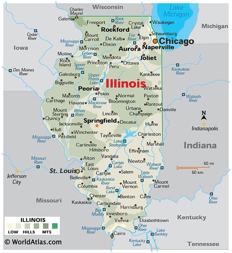 Physical Map Of Illinois System Map Photos