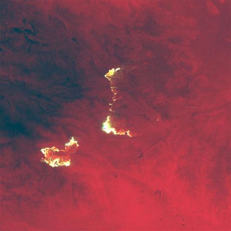 Landsat 7 Infrared Image Of Wildfires Near Yucca Valley Ca July 2006