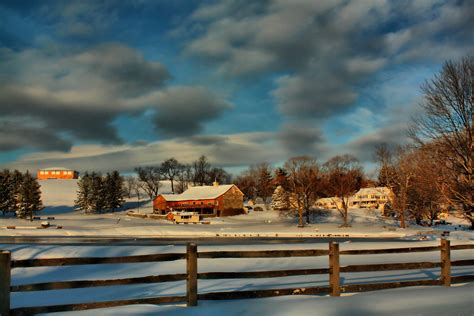 Winter Farm Sunrise After The Storm On A Farm In Pennsylva Tony