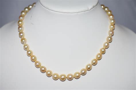 14K Champagne Pearl Necklace - BBG Estate Jewelry | Vintage Jewelry