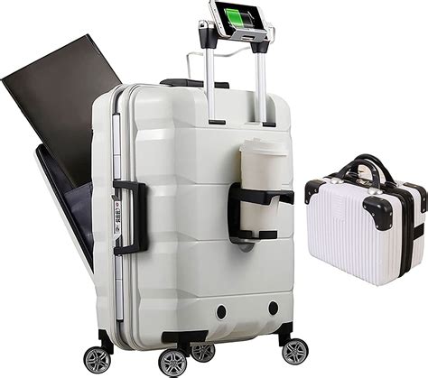 2 Piece Multifunctional Usb Charging Port Luggage Set Hardshell