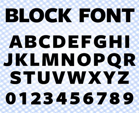 Block Font Svg Simple Font Svg Stencil Font Svg Block Font Svg Etsy