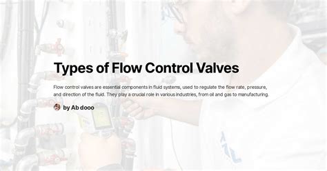 Types Of Flow Control Valves