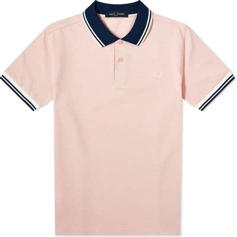 Fred Perry Contrast Rib Polo Shirt Roze Polo M Roze