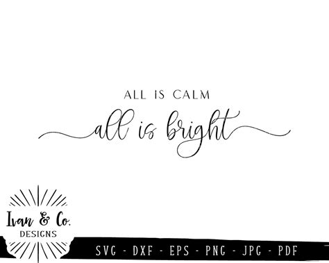 Svg Files All Is Calm All Is Bright Svg Christmas Sign Svg Etsy